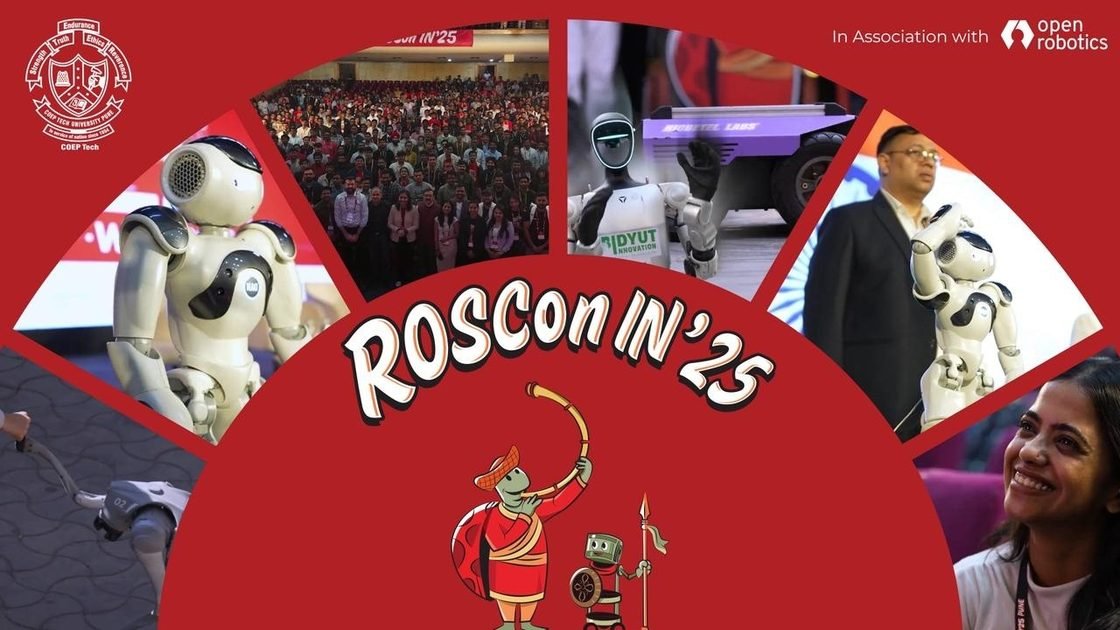 ROSCon India 2025 aftermovie — robots and attendees at the Pune edition